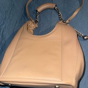 Melie Bianco Cream vegan leather Shoulder Bag